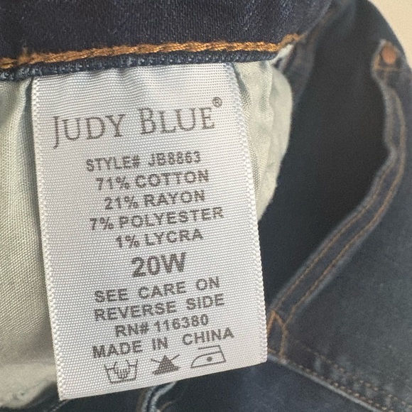 Judy Blue Front Seam Skinny Fit Jeans Dark Denim Women's 20W‎ JB8863 EUC! 0353 - Picture 10 of 10